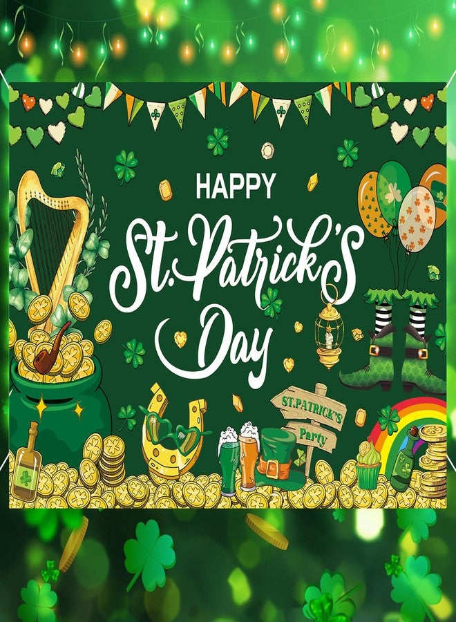 CINRAY St. Patrick's Day Banner Backdrop 6x4FT Irish Gold Coin Rainbow Lucky Photography Shamrock Background St. Patricks Day Party Decorations Supplies Photo Props - Image 2