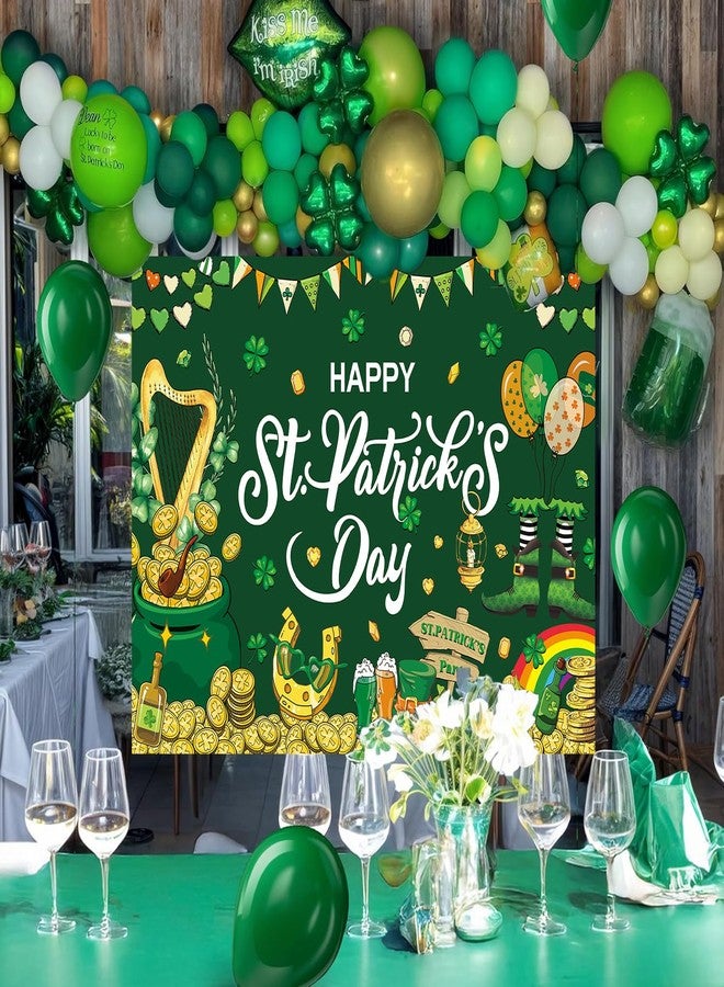 CINRAY St. Patrick's Day Banner Backdrop 6x4FT Irish Gold Coin Rainbow Lucky Photography Shamrock Background St. Patricks Day Party Decorations Supplies Photo Props - Image 3