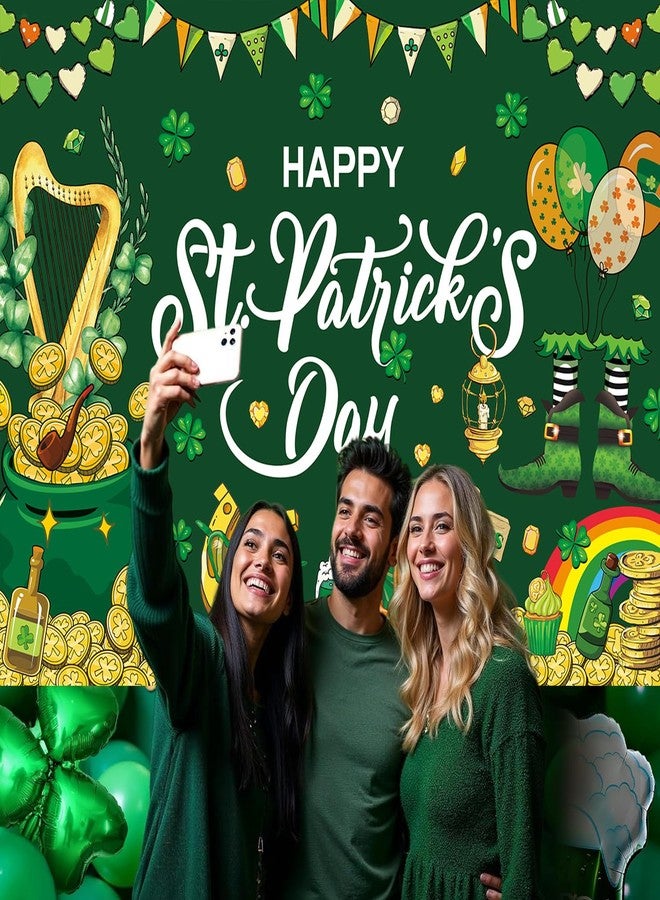CINRAY St. Patrick's Day Banner Backdrop 6x4FT Irish Gold Coin Rainbow Lucky Photography Shamrock Background St. Patricks Day Party Decorations Supplies Photo Props - Image 4