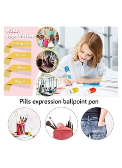 KASTWAVE 24 Pcs Mini Retractable Ballpoint Pens with Cute Emoticon Cartoon Face Kawaii Blue Ink Writing Ball Pens Set for Kindergarten School Gifts (Random Color)  - Image 5