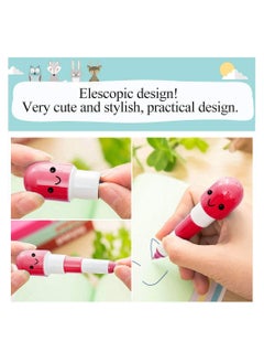 KASTWAVE 24 Pcs Mini Retractable Ballpoint Pens with Cute Emoticon Cartoon Face Kawaii Blue Ink Writing Ball Pens Set for Kindergarten School Gifts (Random Color)  - Image 3