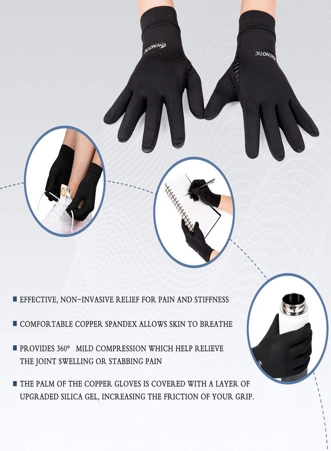 HENOTIC Copper Compression Gloves for Women Men, Full Finger Breathable & Moisture Wicking Arthritis Compression Gloves for Relieving Carpal Tunnel Aches, Rheumatoid Pains, Joint Swell - Image 3