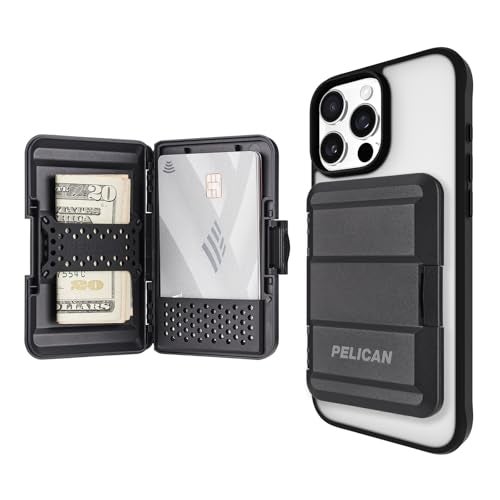 Pelican MagSafe Wallet for iPhone Heavy Duty MILSTD SnapOn Phone Magnetic Wallet and Phone Card Holder Detachable and Slim Hard Case for iPhone 17 Pro Max 16 Pro Max15141312Pixel 10 Black - Image 1