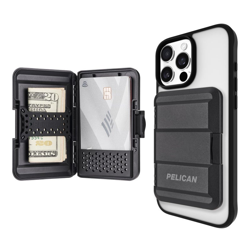 Pelican MagSafe Wallet for iPhone Heavy Duty MILSTD SnapOn Phone Magnetic Wallet and Phone Card Holder Detachable and Slim Hard Case for iPhone 17 Pro Max 16 Pro Max15141312Pixel 10 Black - Image 3