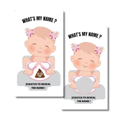 Craftmind What's in My Diaper Baby Shower Scratch Off Game | 24 Cards - 2 Winner | Baby Shower Games | Dirty Diaper Game (Girl Edition) - Image 1