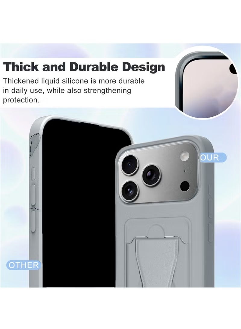TIGER Apple iPhone 17 Pro Max 5G 2025 Silicone TPU Case with Card Holder and Hand Grip – Slim, Durable Protective Cover in Stylish Grey Featuring Secure Card Storage, Enhanced Grip for Comfortable Handling, and Scratch Resistance for Everyday Protection (Model MCHPSN) - Image 2