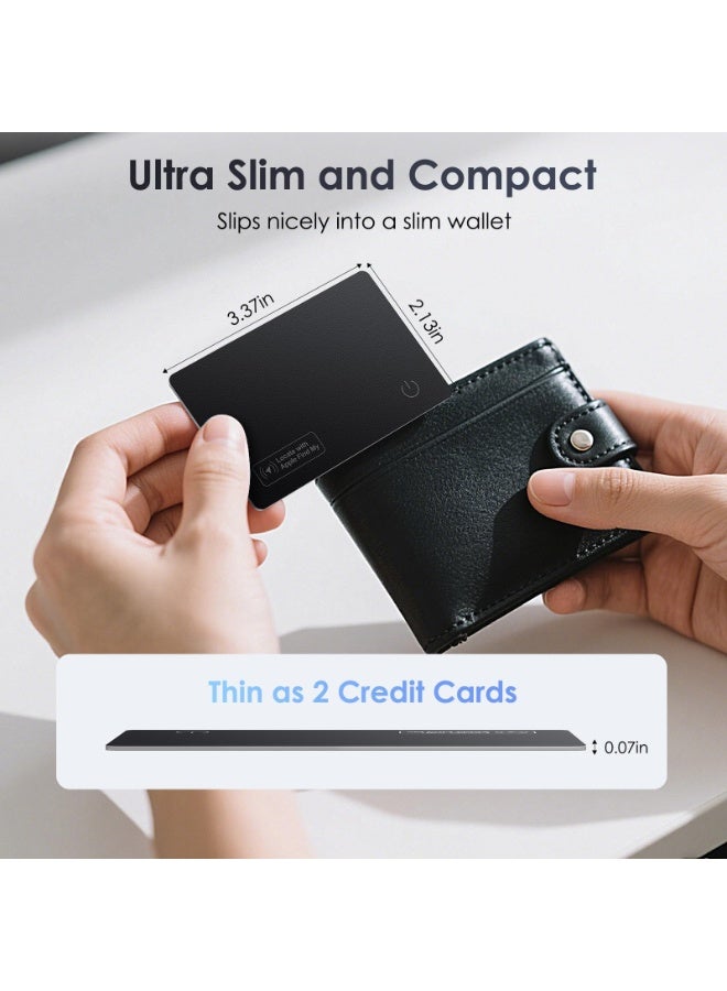 SIGood Ultra-Thin Smart Tag Wallet Tracker Card, 0.07 Inch IP68 Waterproof Bluetooth Tracker Compatible with Apple Find My for iOS Only, Wireless Charging Card Locator for Wallets, Passports and Bags - Image 4