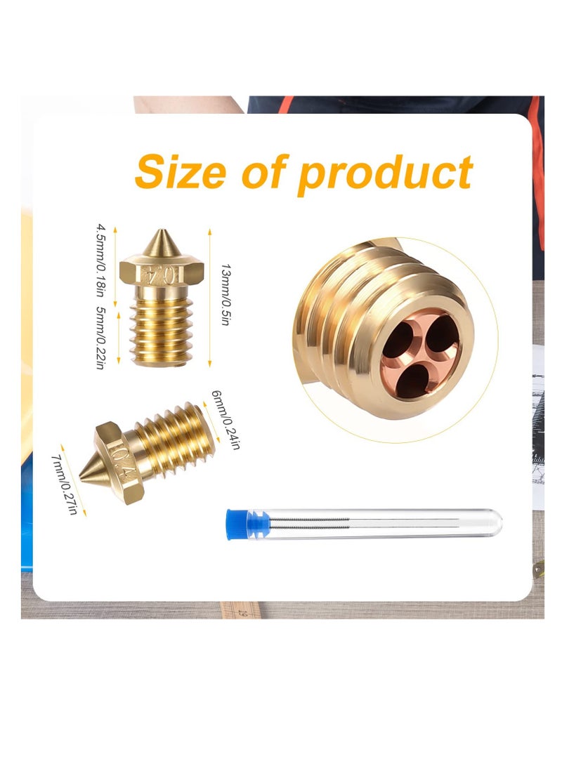 High Flow 3D Printer Nozzles for V5 V6 0.4mm Filament with 5 Copper Nozzles and 2 Steel Needles in Storage Box - Image 2