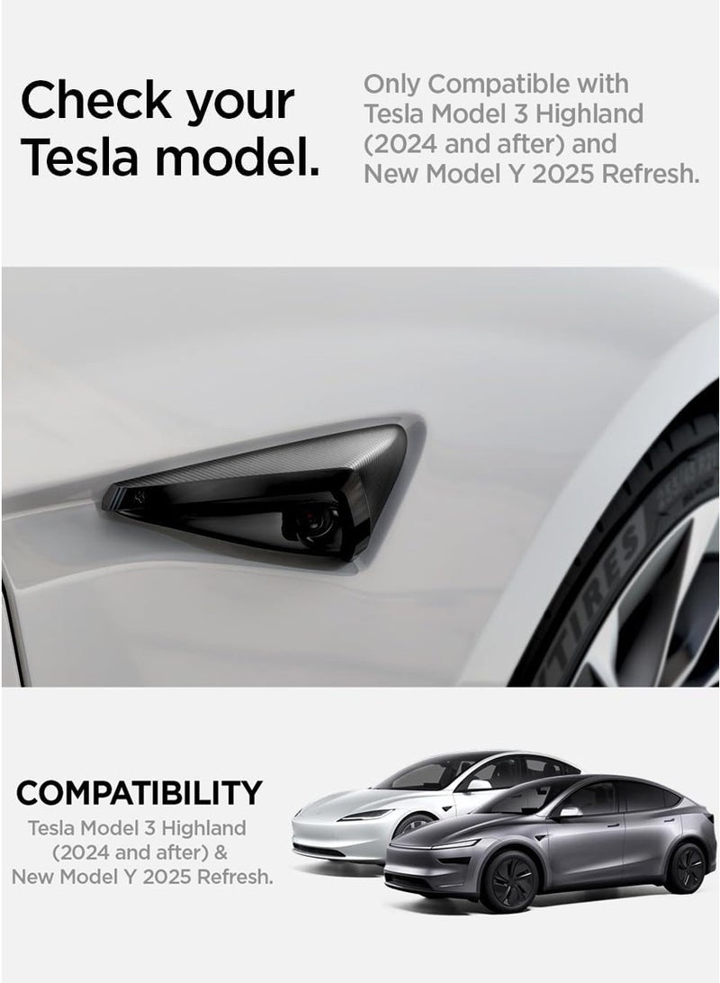 Spigen Tesla Model Y 2025 Juniper Model 3 Highland 2024 2025 Pages Camera Cover Pack of 2, Compatible with Tesla Model Y Juniper 2025 and 3 Highland 2024 2025 - Carbon - Image 2