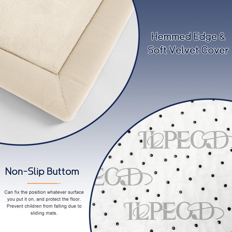 ILPEOD Baby Play Mat for Floor Nursery Rug Muscle Mat Area Rug Playroom Rug 50"x50" Playpen Mat Memory Foam 1.3" Thick Crawling Mat For Babies,Toddlers, Infants, Kids,A Beige - Image 4