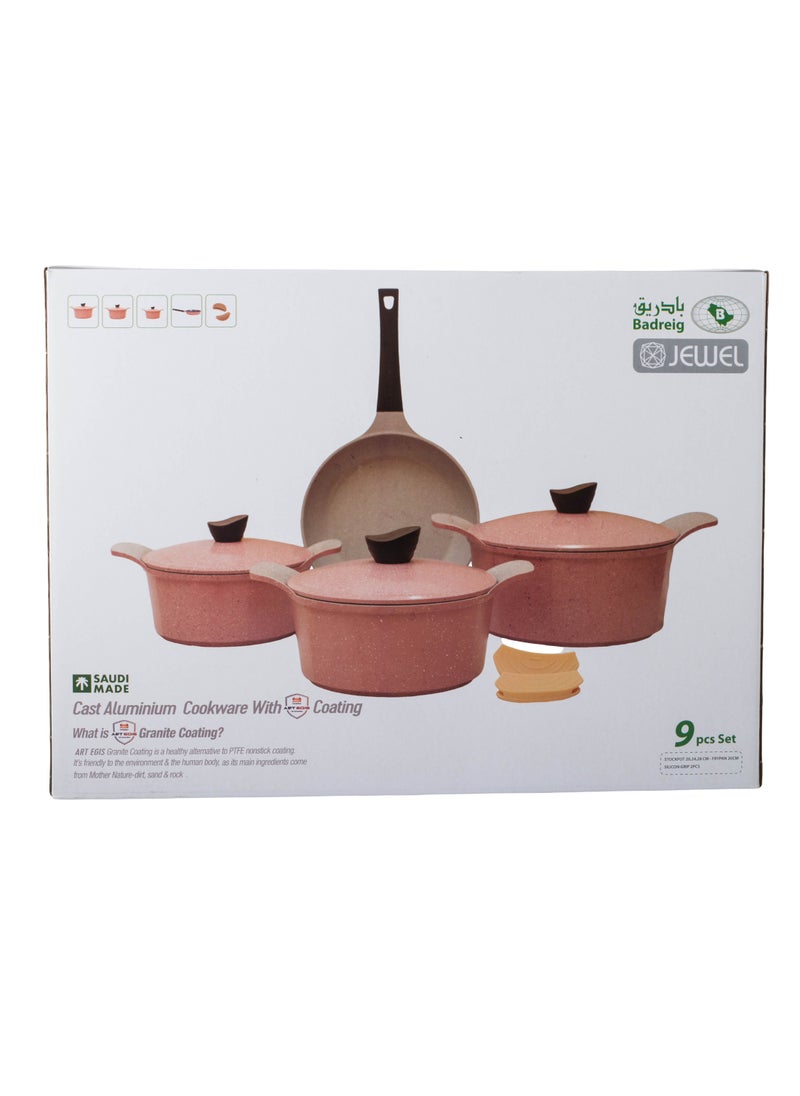 LAHOYA - 9-piece cookware set made of high-quality granite with Korean materials and specifications and Saudi industry - Image 1