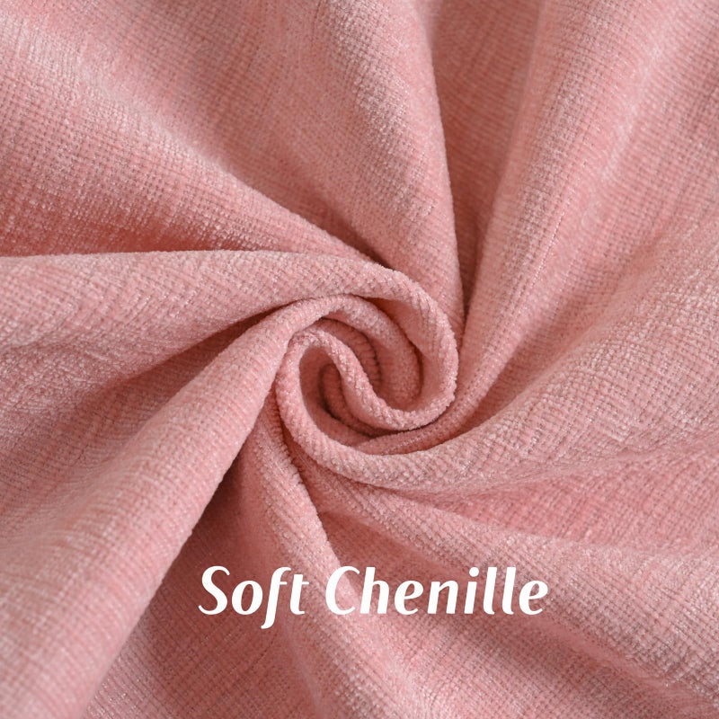 FUTEI Valentine's Day Pink Decorative Throw Pillow Covers 18x18 Inch Set of 2,Double Stitch Scalloped Bordered Soft Chenille Cushion Cases,Modern Home Decor for Couch Bed Living Room - Image 2
