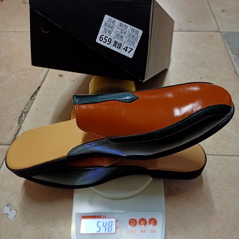 Men'S Casual Fashion Half-Slip Leather Shoes Large Size Heelless Loafers Trendy Slip-On Slippers - Image 4