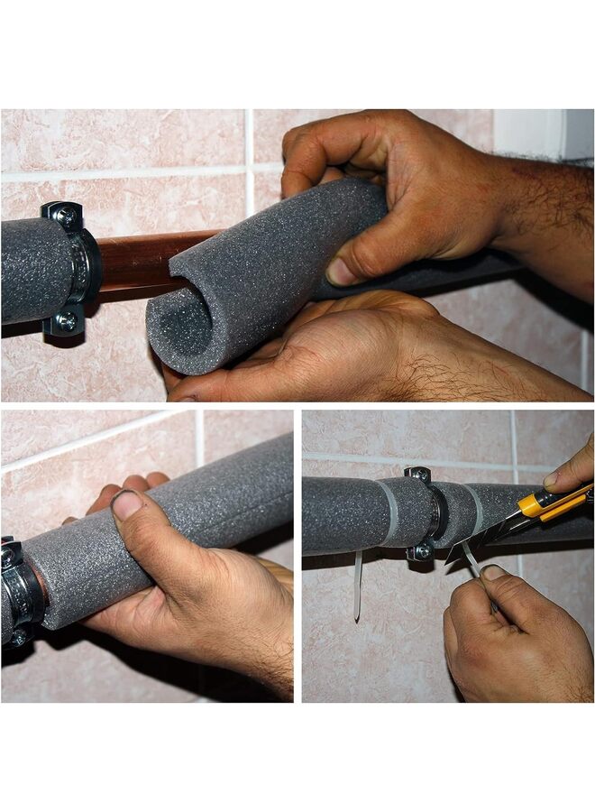 أنابيب عزل الأنابيب، أنابيب رغوية معزولة للحفاظ على الحرارة، لدعم قبضة المقبض، لأنابيب المياه وأنابيب تكييف الهواء 3.28 قدم - Image 5