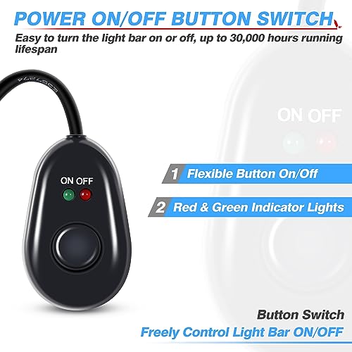 MICTUNING LED Light Bar Wiring Harness Off Road Power 40A Relay Fuse ON-Off Switch (2 Lead) - Image 5