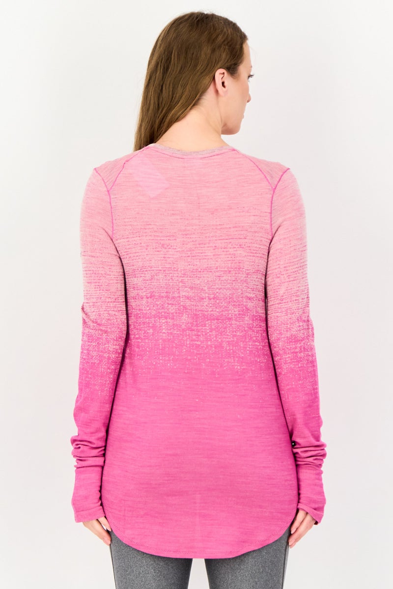 Nike Women Dri-Fit Long Sleeve Outdoor Top, Pink - Image 3