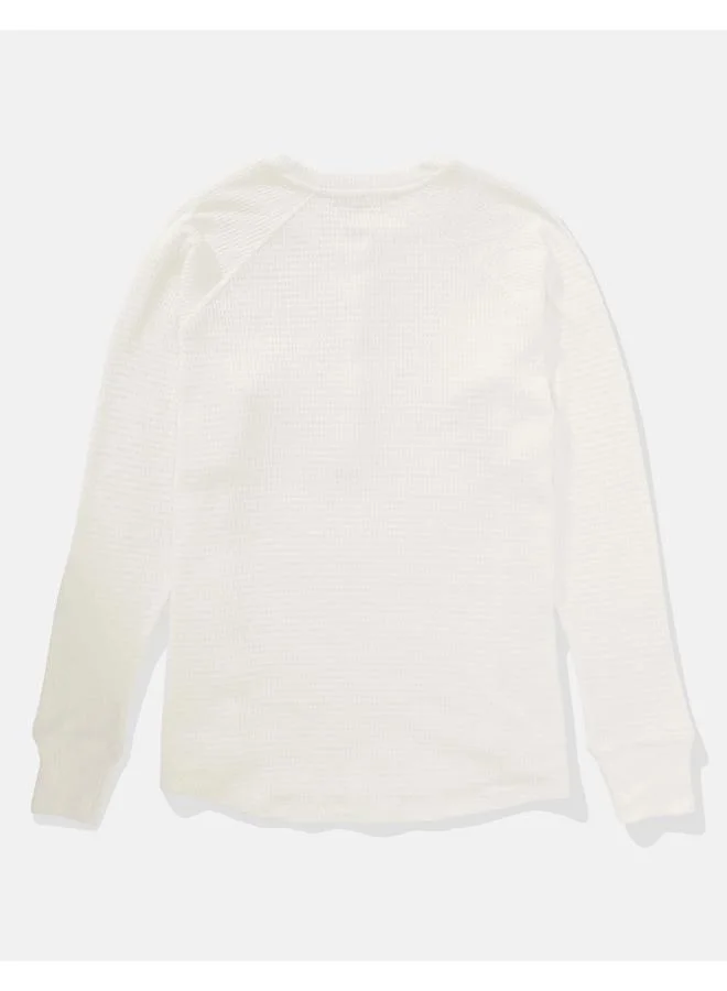 American Eagle AE Long-Sleeve Plush Henley T-Shirt
