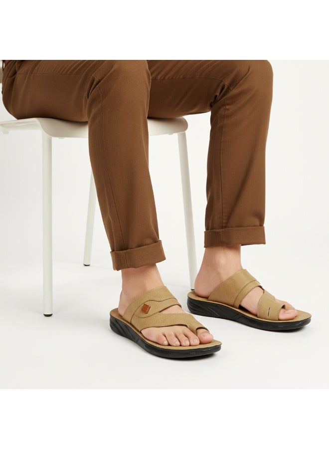 Men's camel leather slippers – a modern, comfortable design with high-quality materials and a cushioned orthopedic insole – ideal for everyday wear and outings - Image 1