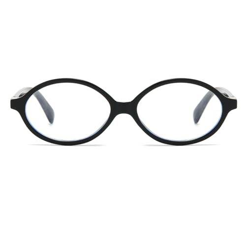 JOVAKIT Retro Oval Blue Light Blocking Glasses for Women Vintage Fashion 90s Small Oval Frame Eyeglasses (Black) - Image 2
