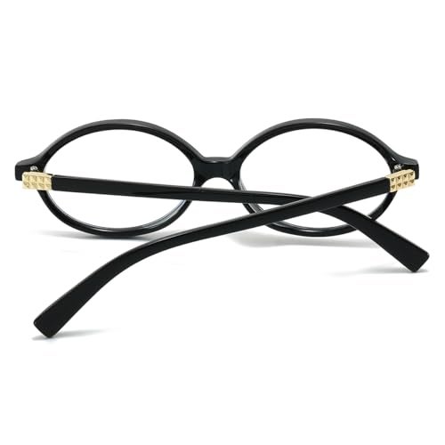 JOVAKIT Retro Oval Blue Light Blocking Glasses for Women Vintage Fashion 90s Small Oval Frame Eyeglasses (Black) - Image 3