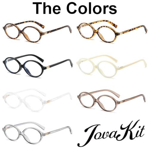 JOVAKIT Retro Oval Blue Light Blocking Glasses for Women Vintage Fashion 90s Small Oval Frame Eyeglasses (Black) - Image 5