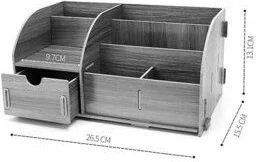 Notpa Pink Wooden Desktop Pen Holder Pen Case Organizer with Drawers