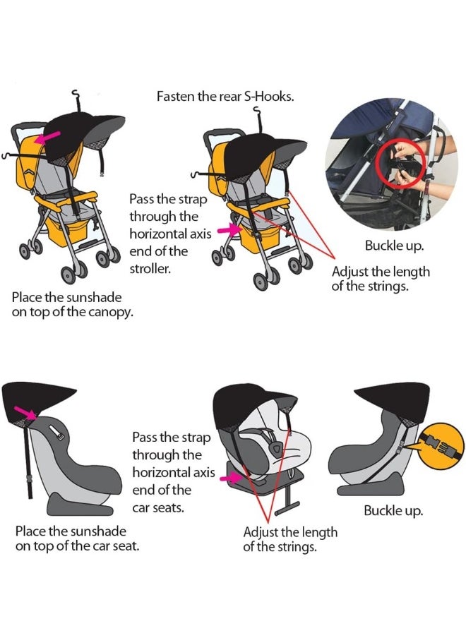 Manito Manito Sun Shade for Strollers and Car Seats - Black  - Image 3