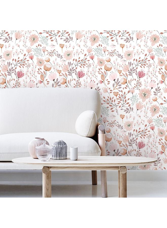 Bluejw Watercolor Flower Wallpaper Nursery Garden Mural Self-adhesive Wallpaper Background Wall Wallpaper Bedroom Porch Transformation Mural - Image 4