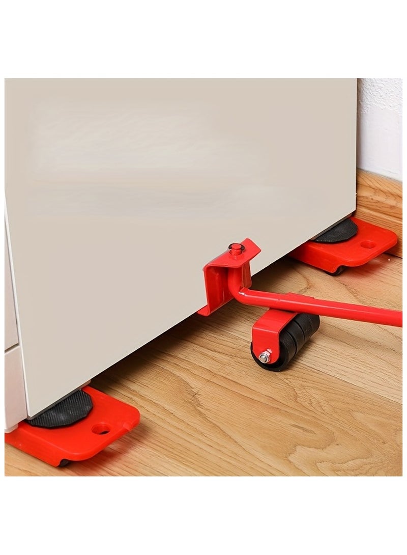 5-Pack Heavy Duty Furniture Lifter Kit - 330LB Capacity Moving System for Couches/Beds/Appliances | No Battery Needed | Non-Slip PU Pads & Adjustable Height Tools - Image 2