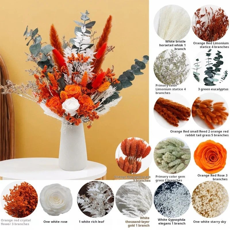 Bluejw G84 Boho Fall Decor: Pampas Grass Bouquet, Dried Orange Slices & Flowers - Christmas Tree & Vase Autumn Aesthetic, Dried Plants Included - Image 5