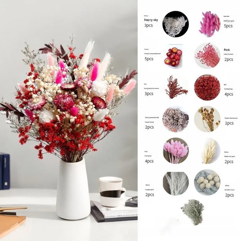 Bluejw G84 Boho Fall Decor: Pampas Grass Bouquet, Dried Orange Slices & Flowers - Christmas Tree & Vase Autumn Aesthetic, Dried Plants Included - Image 1