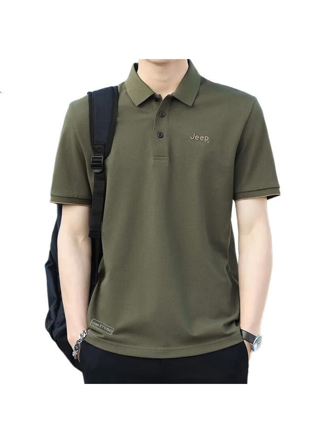 Jeep Men'S Short Sleeve T-Shirt Summer Polo Shirt Men'S Casual Loose Cool Feeling Undershirt Top Men'S Clothing Navy Blue Xl - Image 2