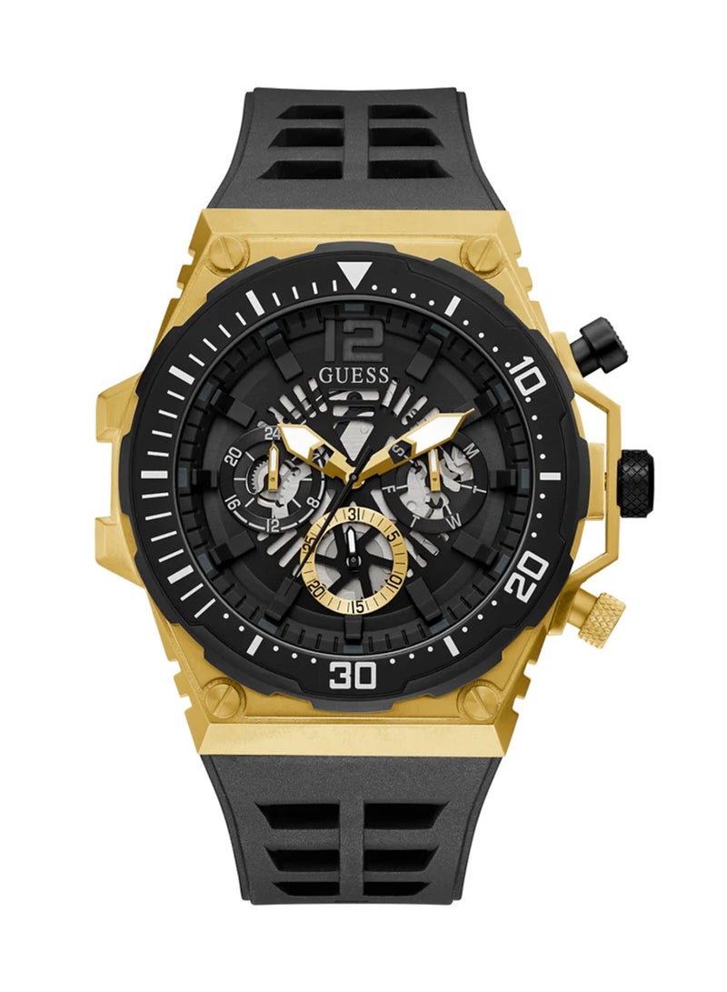 GUESS Men's Exposure Chronograph Silicone Wrist Watch GW0325G1 - 48mm - Black - Image 1