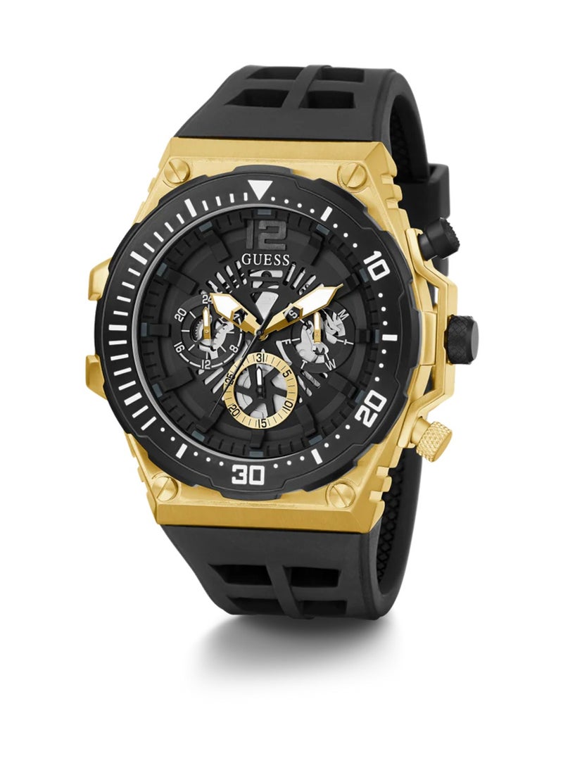 GUESS Men's Exposure Chronograph Silicone Wrist Watch GW0325G1 - 48mm - Black - Image 5