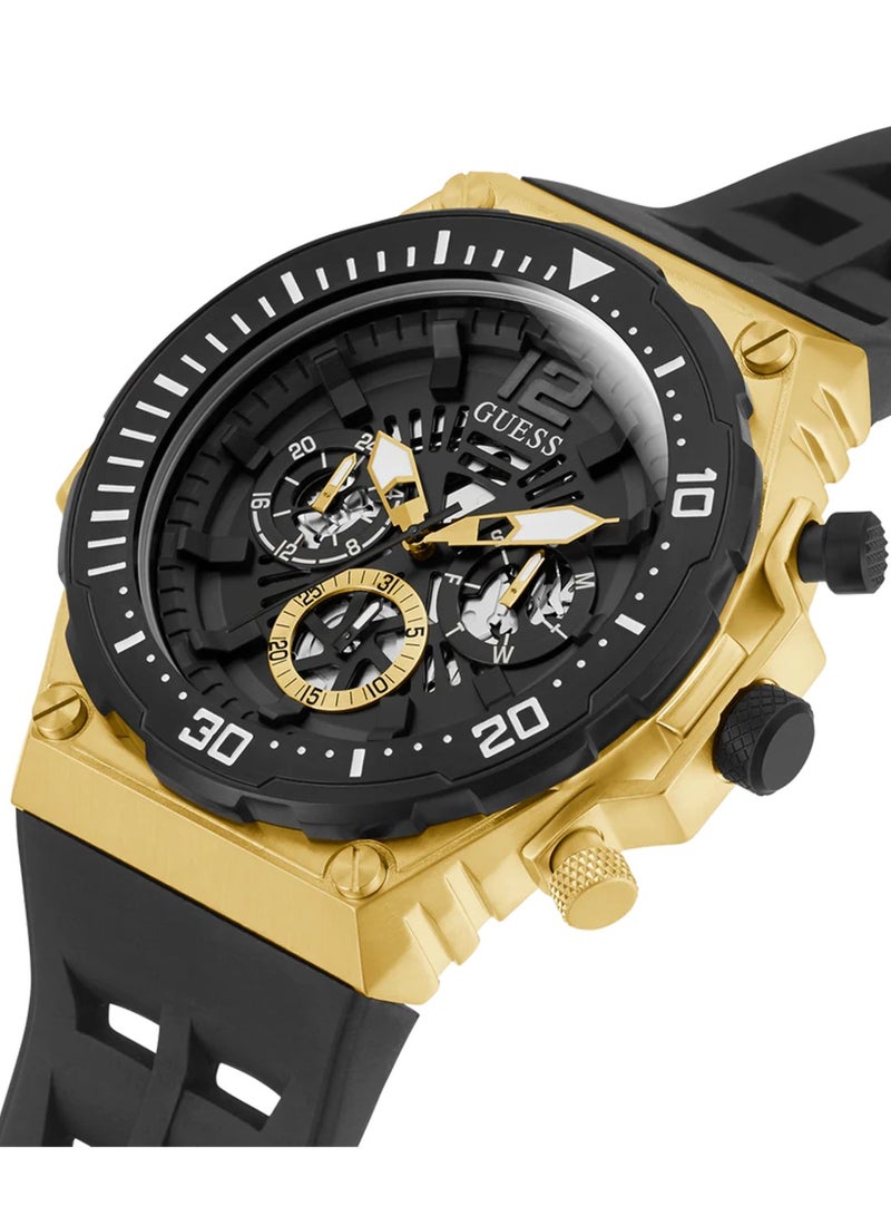 GUESS Men's Exposure Chronograph Silicone Wrist Watch GW0325G1 - 48mm - Black - Image 2
