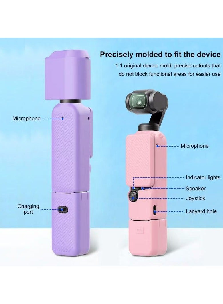 Suitable for DJI Osmo Pocket 3 Silicone Protective Case Silicone Protective Cover Handheld Gimbal Action Camera Accessories (Purple) - Image 3
