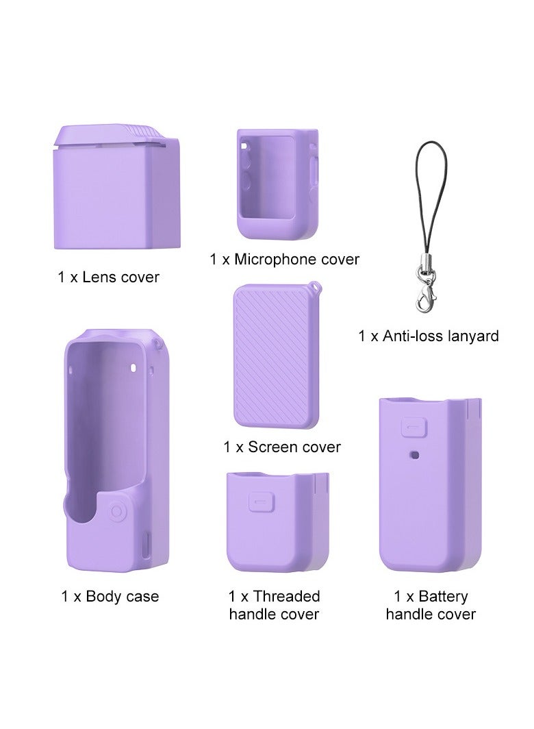 Suitable for DJI Osmo Pocket 3 Silicone Protective Case Silicone Protective Cover Handheld Gimbal Action Camera Accessories (Purple) - Image 2