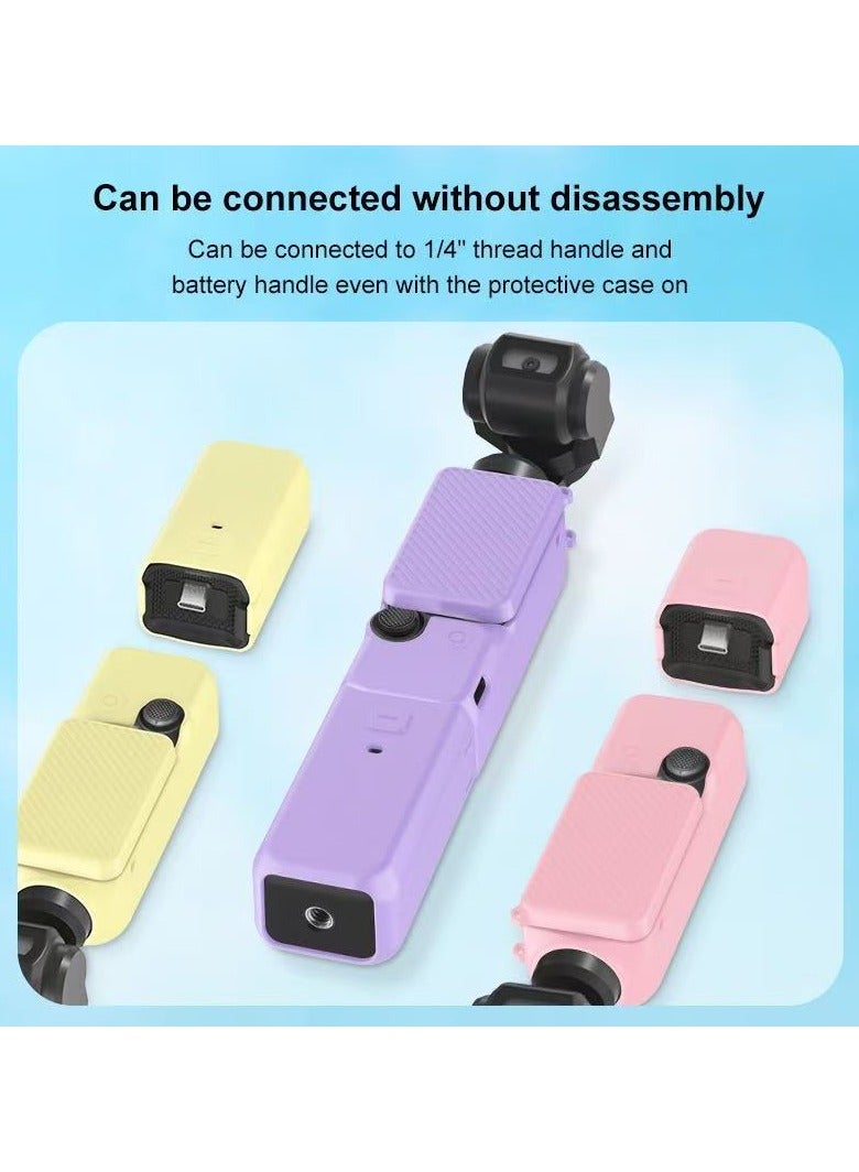 Suitable for DJI Osmo Pocket 3 Silicone Protective Case Silicone Protective Cover Handheld Gimbal Action Camera Accessories (Purple) - Image 4