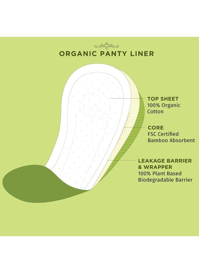 PEESAFE - Organic Cotton, Biodegradable Panty Liners Panty Liner For Women Fragrance Free Pack Of 15 - Image 1