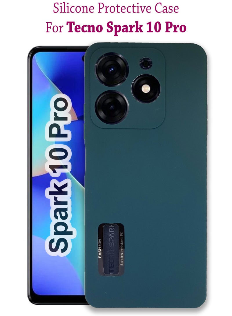 Waldic Silicone Protective Back Case Cover For Tecno Spark 10 Pro - Green  - Image 1
