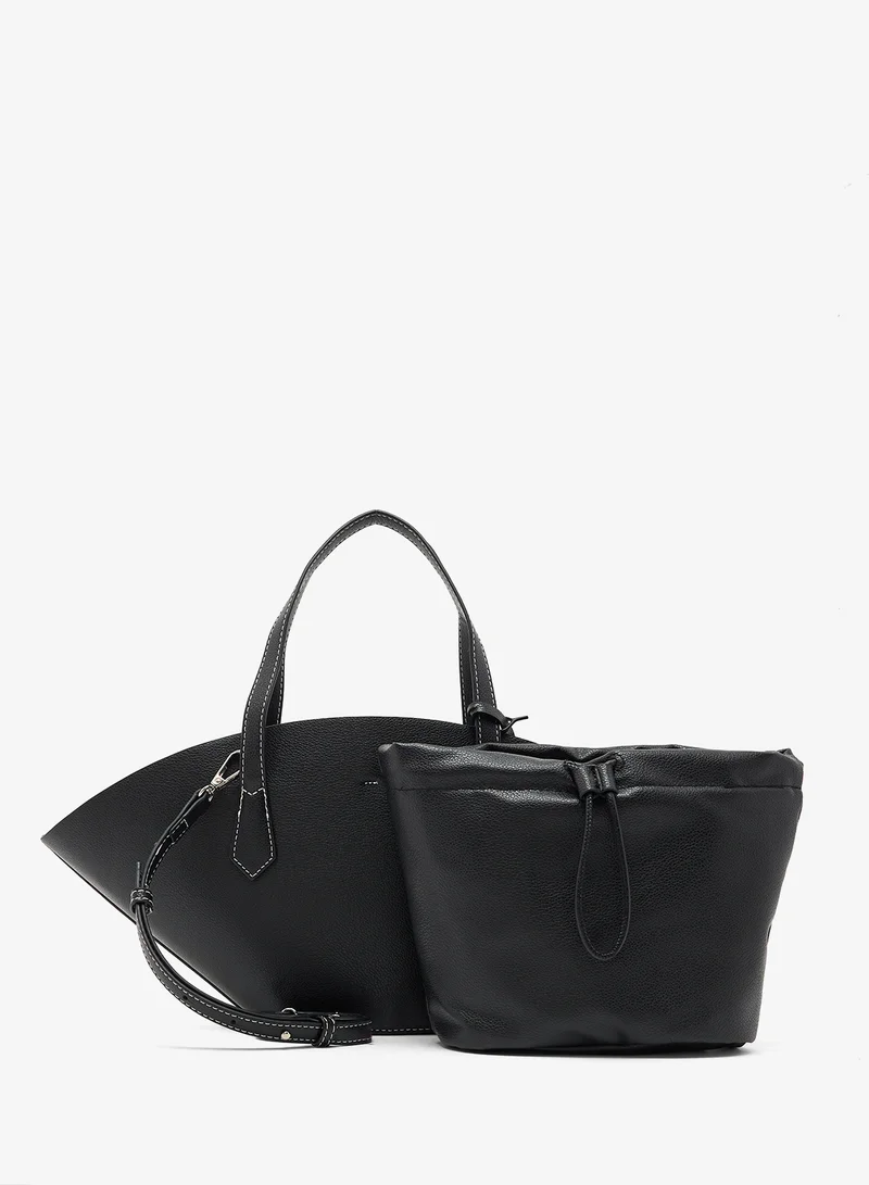 ELLA Fan Tote With Tag Detail