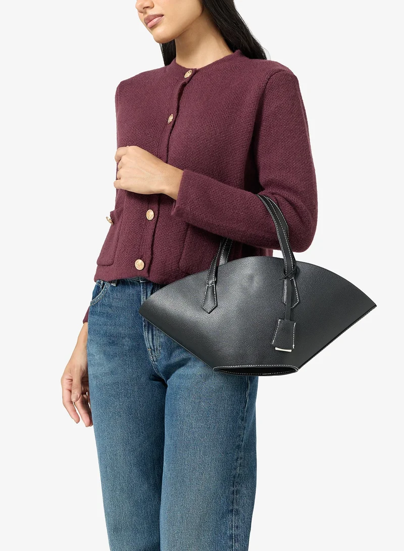 ELLA Fan Tote With Tag Detail