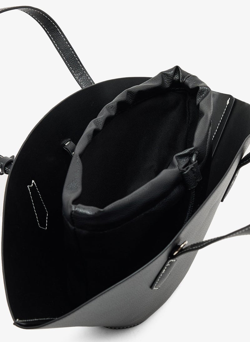 ELLA fan tote with tag detail - Image 5