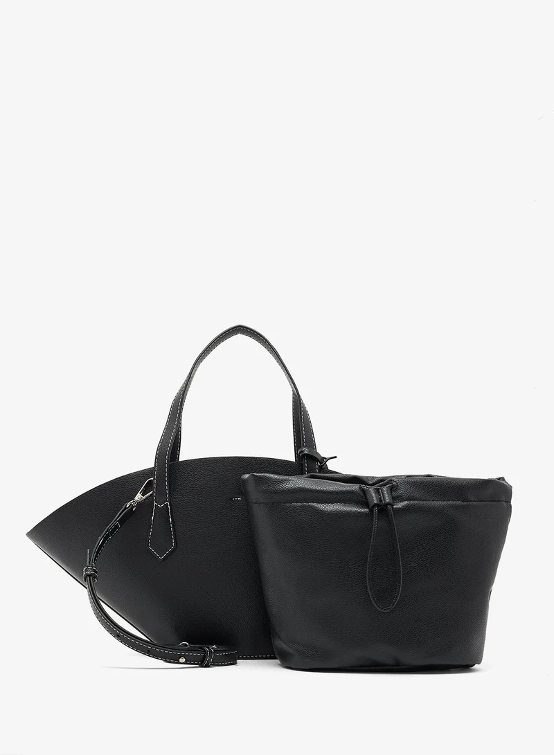 ELLA Fan Tote With Tag Detail