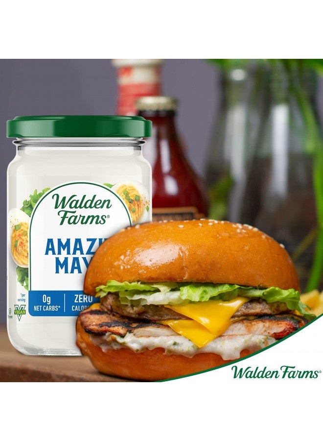 WALDEN FARMS Walden Farms Amazin Mayo Spread 12 Oz Jar, Light And Tangy Mayonnaise, 0G Net Carbs Perfect For Paleo And Keto Diets, Kosher Certified, Great For Sandwiches, Salads, Mix In With Eggs, Wraps Coleslaw  - Image 1