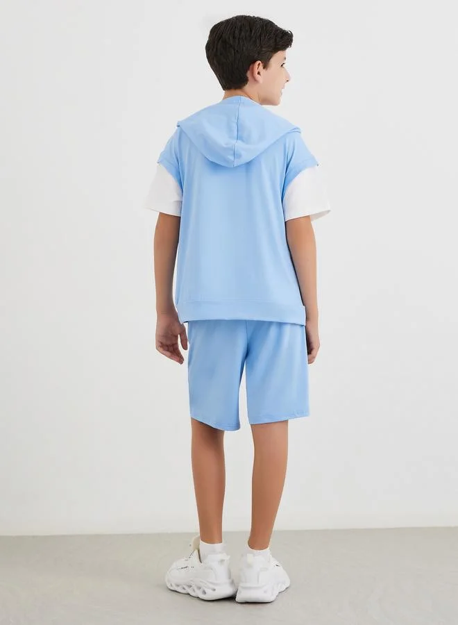 Styli Styli Hooded Oversized T-Shirt and Shorts Set