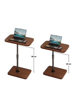 Adjustable Wooden Side Table with Reversible Top Metal Legs Modern Minimalist End Table for Living Room Bedroom Office Small Spaces Slim Walnut Round Table for Laptop Projector Books Magazines Plant Stand - pzsku/Z311A6B1601317CC2757CZ/45/_/1737455524/28222d25-4826-4862-a2fa-98fd429b5b23