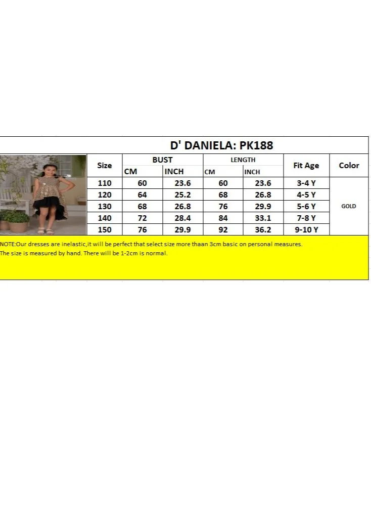 D'Daniela D' Daniela - Cyra Gold Sparkle Dress with Bow