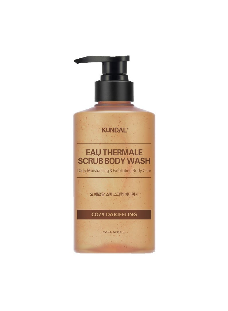 KUNDAL Eau Thermale Scrub Body Wash for Daily Moisturizing & Exfoliation Cozy Darjeeling 500 mL - Image 1