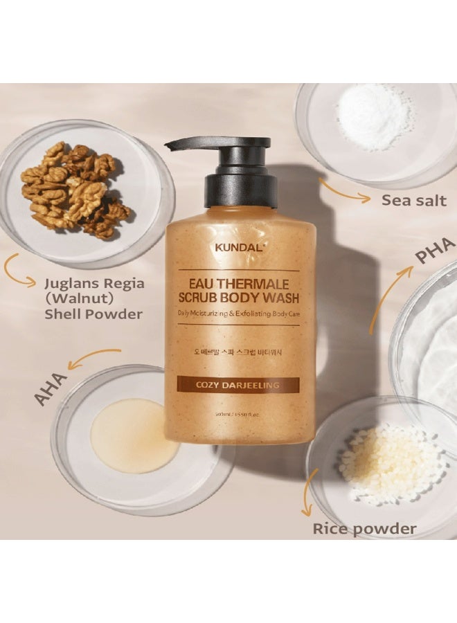 KUNDAL Eau Thermale Scrub Body Wash for Daily Moisturizing & Exfoliation Cozy Darjeeling 500 mL - Image 2